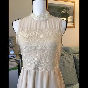 Altar’d State cream dress with lace appliqués. M